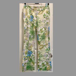 Mid-rise button-fly cotton trouser/pants. Size S 100% Cotton, Tropical Size-S